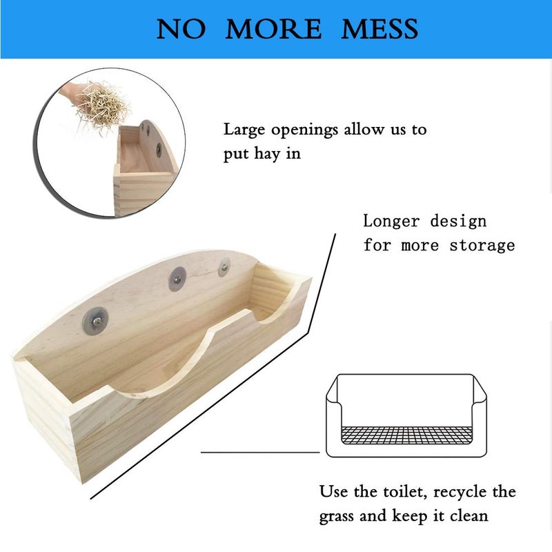 Hamiledyi Rabbit Hay Feeder, Bunny Hay Feeder Rack,Bunny Food Manger Wooden Hay Manger Rack Rabbit Hay Holder Feeders Grass Holder for Guinea Pig Chinchilla Hamster - Image 2